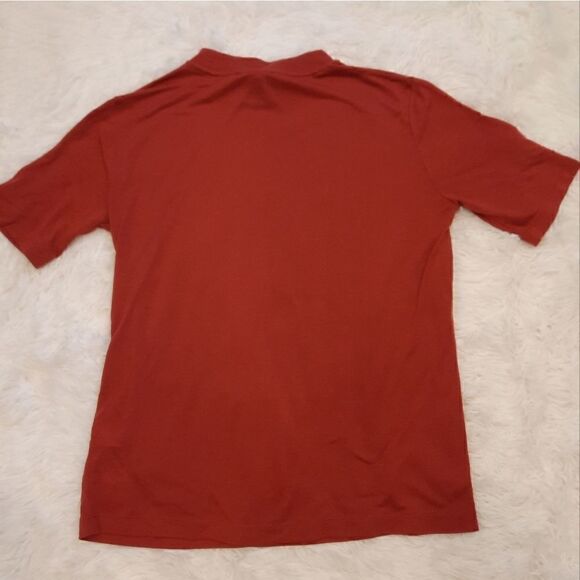 NWT J CREW Tencel Mock Neck Short Sleeve T Shirt  Rust - Picture 8 of 11
